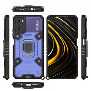 Husa telefon Xiaomi Poco M3 - Techsuit Honeycomb Armor - Blue - Img 2