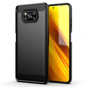 Husa telefon Xiaomi Poco X3 / Poco X3 NFC / Poco X3 Pro - Techsuit Carbon Silicone - Black - Img 1