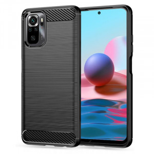 Husa telefon Xiaomi Redmi Note 10 4G / Note 10S / Poco M5s - Techsuit Carbon Silicone - Black - Img 1