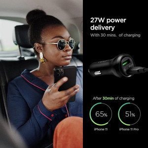 Incarcator Auto USB, Type-C, 27W - Spigen (F31QC) - Black - Img 4