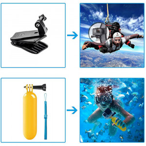 Set Accesorii GoPro 14in1 - Techsuit Action Camera (CAL29) - Black - Img 2