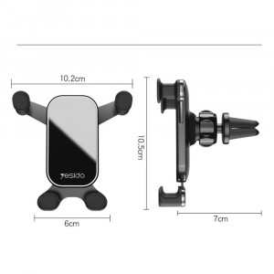 Suport Auto Grila Ventilatie - Yesido Gravity Grip (C100) - Black - Img 2