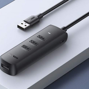 Adaptor Hub USB 3.0 la 3x USB-A, Type-C 5Gbps - Ugreen (80657) - Black - Img 2