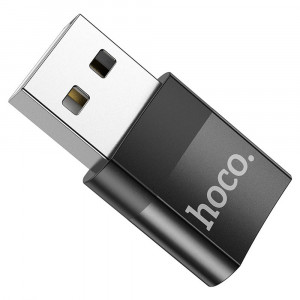 Adaptor OTG USB la Type-C 2A - Hoco (UA17) - Black - Img 3