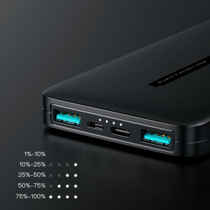 Baterie Externa 2x USB, Type-C, Micro-USB, 2.1A, 10000mAh - JoyRoom (JR-T012) - White - Img 4