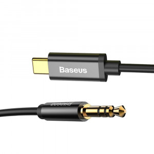Cablu Audio Adaptor Type-C la Jack 3.5mm, 1.2m - Baseus M01 (CAM01-01) - Black - Img 3