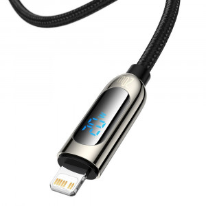 Cablu de Date Type-C la Lightning 20W, 1m - Baseus Display (CATLSK-01) - Black - Img 4
