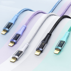 Cablu de Date Type-C la Lightning PD, 20W, 1.2m - USAMS Icy Series (US-SJ573) - Black - Img 3