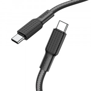 Cablu de Date Type-C la Type-C 3A, 1m - Hoco Jaeger (X69) - Black / White - Img 1