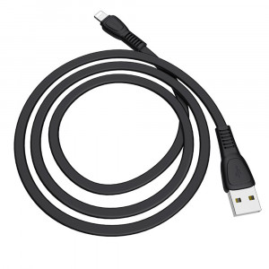 Cablu de Date USB-A la Lightning 12W, 2.4A, 1m - Hoco Noah (X40) - Black - Img 3