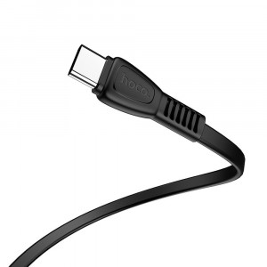 Cablu de Date USB-A la Type-C 12W, 2.4A, 1m - Hoco Noah (X40) - Black - Img 2