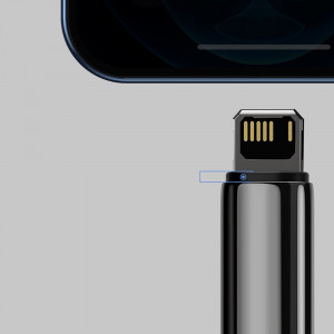 Cablu de Date USB la Lightning 2.4A, 1m - Baseus Tugsten Gold (CALWJ-01) - Black - Img 4