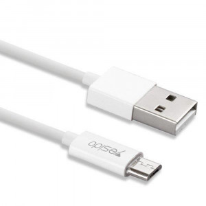 Cablu de Date USB la Micro-USB, 2.4A, 1.2m - Yesido (CA-22) - White - Img 2