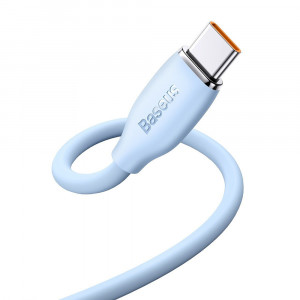 Cablu de Date USB la Type-C 100W, 1.2m - Baseus Jelly Liquid Silica Gel (CAGD010003) - Blue - Img 3