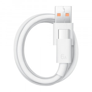 Cablu de Date USB la Type-C, Super Fast Charging 6A, 66W, 1m - Huawei (LX04072043) - White (Bulk Packing) - Img 2