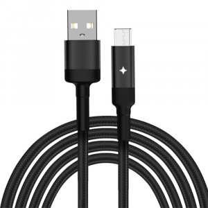 Cablu de Date USB Micro-USB, 2.4A, 1.2m - Yesido (CA-28) - Black - Img 1