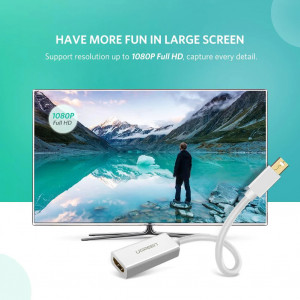 Convertor Mini DP la HDMI 1060P@60Hz, 25cm - Ugreen (10461) - Black - Img 3