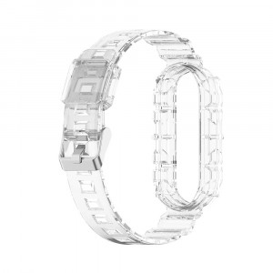 Curea pentru Xiaomi Mi Band 5 / 5 NFC / 6 / 6 NFC / Amazfit Band 5 - Techsuit Watchband (W017) - Clear - Img 1