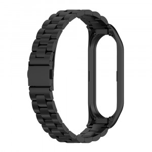 Curea pentru Xiaomi Mi Band 5 / 5 NFC / 6 / 6 NFC / Amazfit Band 5 - Techsuit Watchband (W021) - Black - Img 2