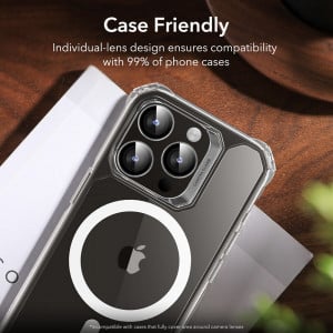 Folie Camera telefon iPhone 15 Pro/ 15 Pro Max - ESR Armorite Camera Lens Protectors - Clear - Img 4
