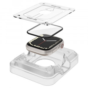 Folie pentru Apple Watch 7 / 8 41mm (set 2) - Spigen ProFlex EZ Fit - Black - Img 4