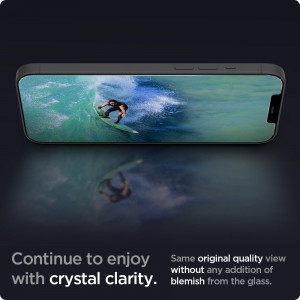 Folie protectie telefon iPhone 12 / 12 Pro - Spigen Glas.TR Slim - Clear - Img 4