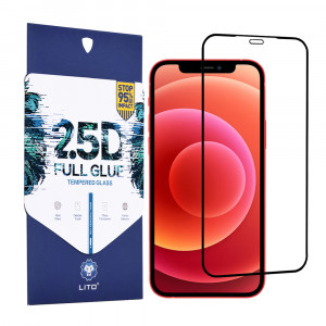 Folie protectie telefon iPhone 12 Mini - Lito 2.5D FullGlue Glass - Black - Img 1