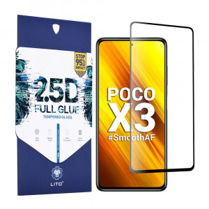 Folie protectie telefon Xiaomi Poco X3 / X3 NFC / X3 Pro - Lito 2.5D FullGlue Glass - Black