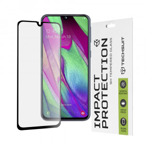 Folie telefon Samsung Galaxy A40 - Techsuit 111D Full Cover / Full Glue Glass - Black - Img 1