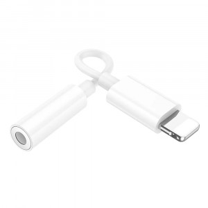 Hoco - Audio Adapter (LS34) - Lightning to Jack 3.5mm, 0.8cm - White - Img 2