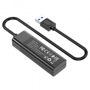 Hoco - Docking Station Easy Mix 4in1 (HB25) - USB to USB 3.0, 3x USB 2.0 - Black - Img 3