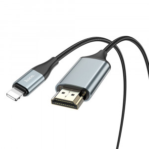 Hoco - Video Cable Adapter (UA15) - Lightning to HDMI, for iOS8.0+, 3.3V, 500mA, 1080p HD, 2m - Metal Gray - Img 3