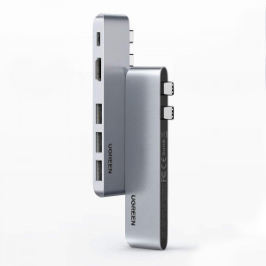 Hub 3xUSB, 3xUSB-C, HDMI, PD100W - Ugreen (60559) - Gray - Img 3