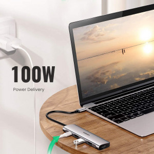 Hub Type-C la 3xUSB 3.0, HDMI, Type-C PD100W, 4k*2k@60Hz - Ugreen (70495) - Space Gray - Img 4