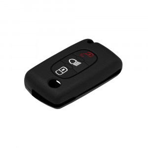 Husa pentru cheie Citroen C1, C2, C3, C4, C5/Peugeot - Techsuit Car Key Case (1021.01) - Black - Img 4