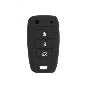 Husa pentru cheie Hyundai Elantra, Accent, Solaris, i30 - Techsuit Car Key Case (2003.19) - Black - Img 1