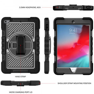 Husa pentru iPad Mini 4 / 5 (2015 / 2019) - Techsuit StripeShell 360 - Black - Img 4