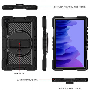 Husa pentru Samsung Galaxy Tab A7 10.4 (2020 / 2022) - Techsuit StripeShell 360 - Black - Img 4