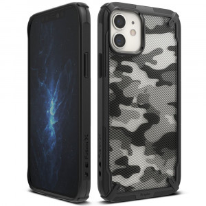 Husa telefon iPhone 12 mini - Ringke Fusion X Design - Camo Black - Img 3