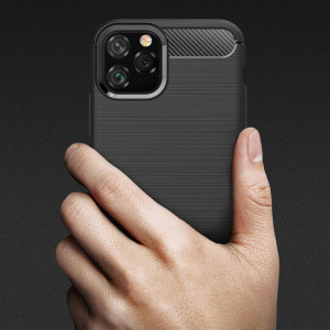 Husa telefon iPhone 12 Pro Max - Techsuit Carbon Silicone - Black - Img 3
