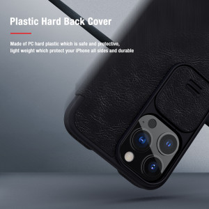 Husa telefon iPhone 13 Pro Max - Nillkin QIN Leather Pro Case - Black - Img 4