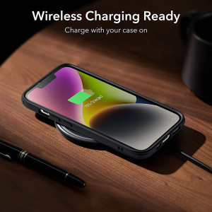 Husa telefon iPhone 14 Plus - ESR Air Shield Boost Kickstand - Translucent Black - Img 4