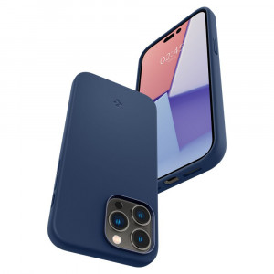Husa telefon iPhone 14 Pro Max - Spigen Silicone Fit Mag Safe - Navy Blue - Img 2