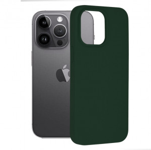 Husa telefon iPhone 14 Pro Max - Techsuit Soft Edge Silicone - Dark Green - Img 1