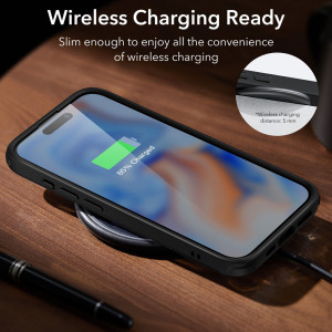 Husa telefon iPhone 15 Pro Max - ESR Air Shield Boost Kickstand - Translucent Black - Img 4