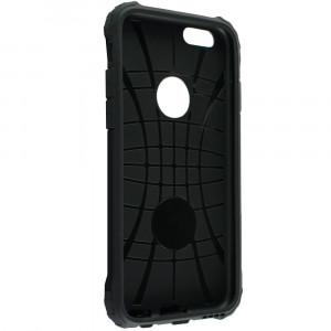 Husa telefon iPhone 6 Plus,6S Plus cu decupaj sticla - Techsuit Hybrid Armor - Black - Img 4