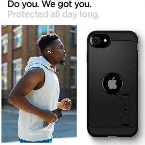 Husa telefon iPhone SE 2, SE 2020 / SE 3, SE 2022 - Spigen Tough Armor - Black - Img 3