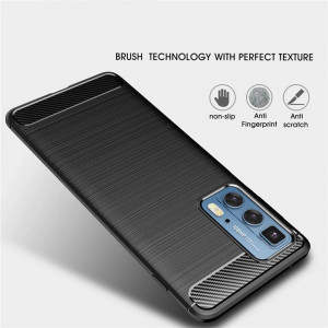 Husa telefon Motorola Edge 20 Pro - Techsuit Carbon Silicone - Black - Img 2