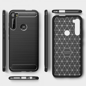 Husa telefon Motorola One Fusion Plus - Techsuit Carbon Silicone - Black - Img 4