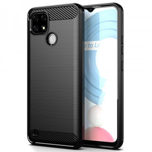 Husa telefon Realme C21 - Techsuit Carbon Silicone - Black - Img 1